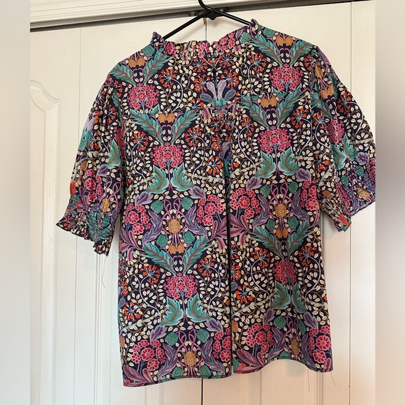 J. Crew Colorful Floral Blouse made with Liberty fabric - Picture 5 of 7